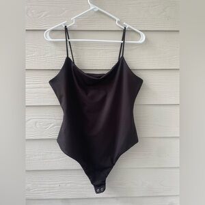 Anthropologie Black Spaghetti-Strap Bodysuit